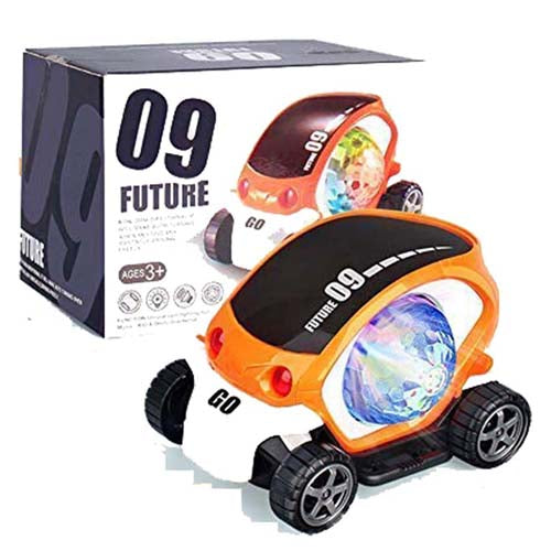 Toyvala Musical 09 Future Car BUMP ‘N’ GO Toy With 360 Degree Rotation & 4D Lights