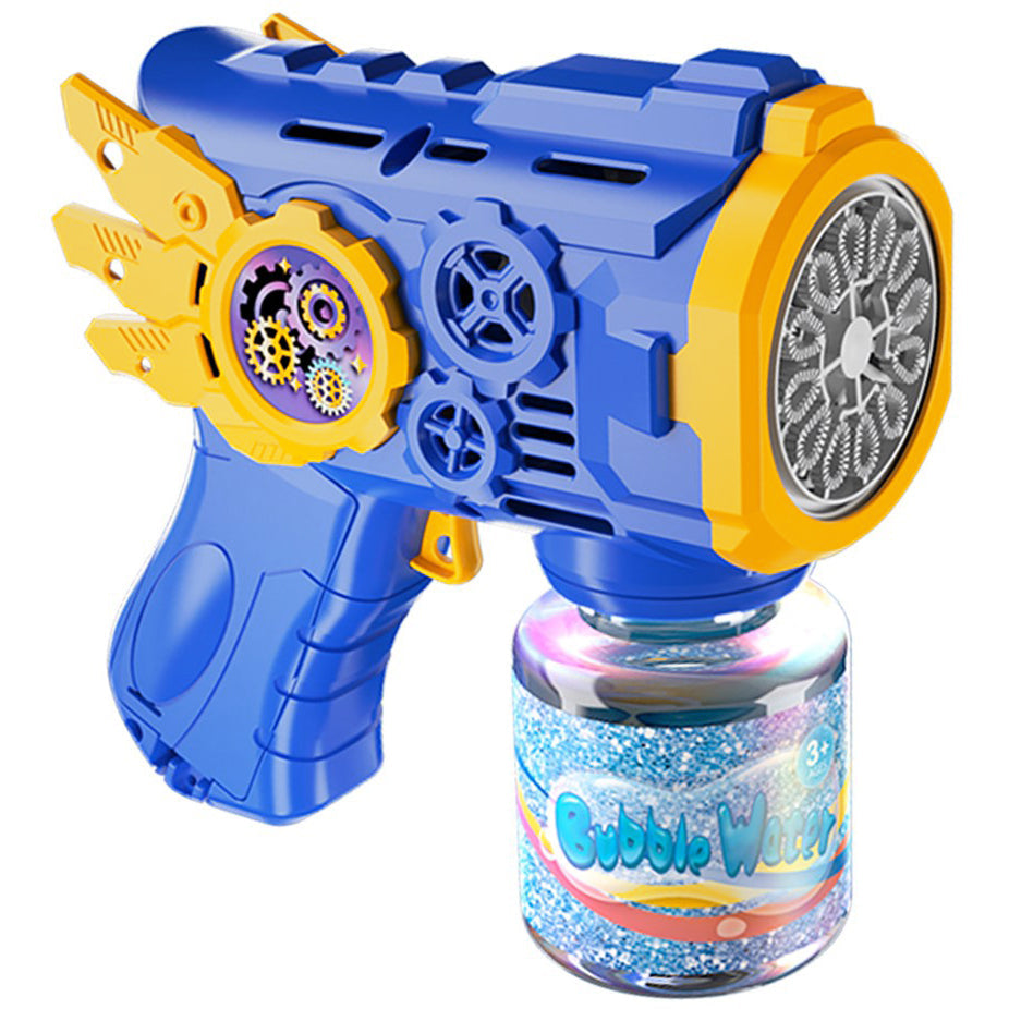 Flying Armor Bubble Gun Toy with Light and Foam Action