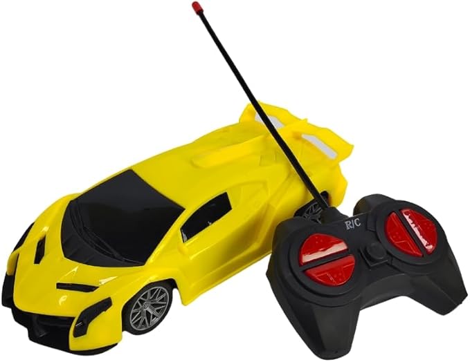 Yellow Sports Car RC Toy with Remote Control