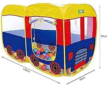 Colorful Train Themed Play Tent for Kids Pop Up Indoor Playhouse