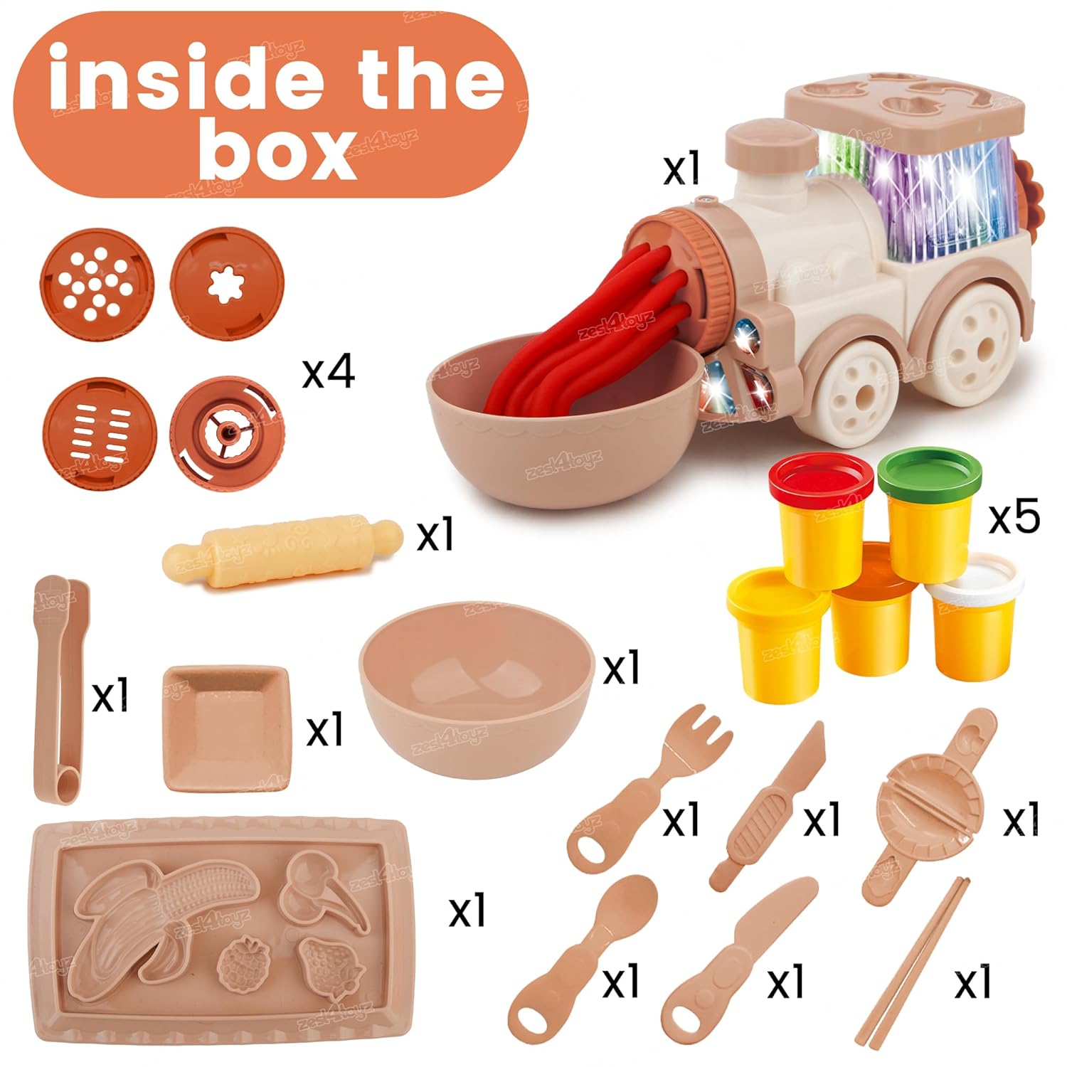 Creative Clay Train Playset with Lights Music and DIY Tools