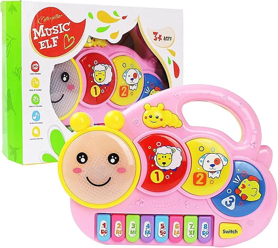 Caterpillar Music Toy Keyboard with Lights and Sounds for Kids